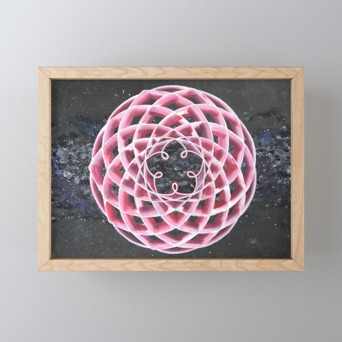 Cosmic rose Framed Mini Art Print