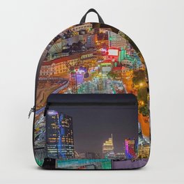 City Under Construction Backpack | Colors, Digital, Blue, Construction, Red, City, Architecture, Photo, Lights, Cityscape 
