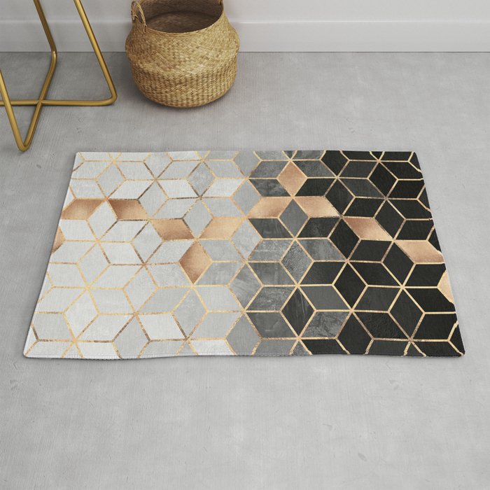 Charcoal Cubes Rug