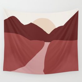 a deep, red path Wall Tapestry