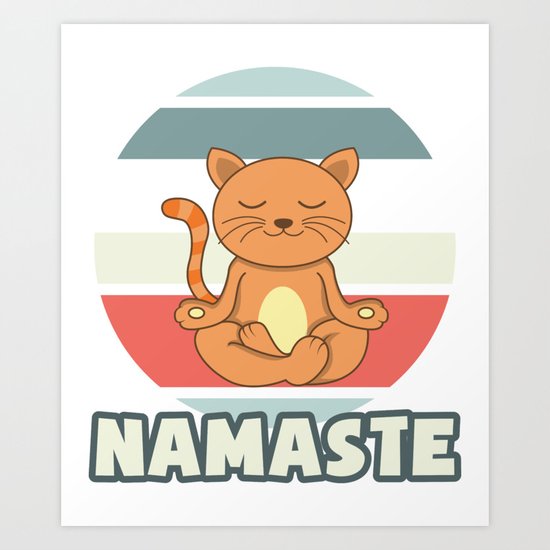 Namaste CAT Bambini Ragazza T-shirt CATS Buddismo Giappone Asia Yoga Sport Fun 