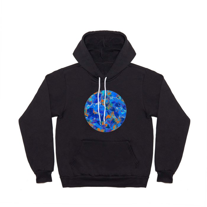  Floral Motives With Blue and Orange  Decorative Leaves Hoody