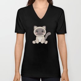 Siamese Cat Kawaii Cats Cute Animals For Kids V Neck T Shirt