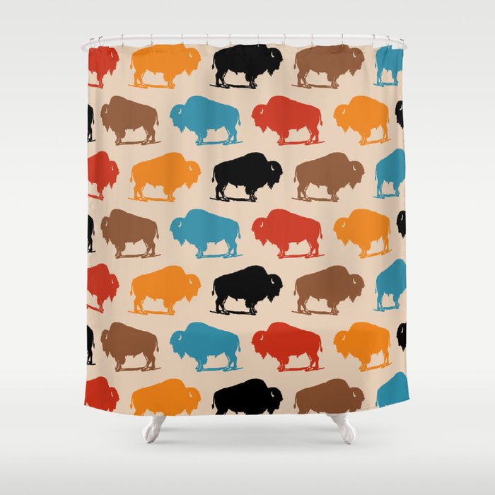 Buffalo Bison Pattern 278 Shower Curtain