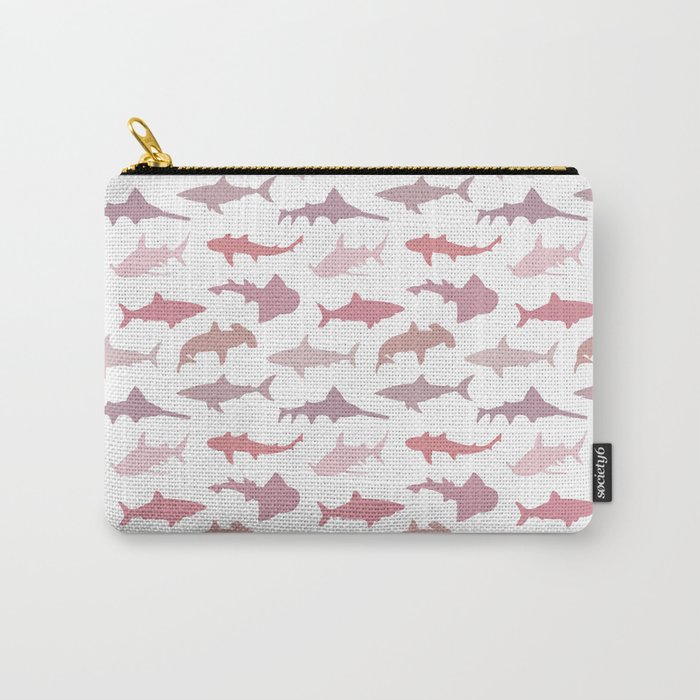 Pink Sharks Carry-All Pouch