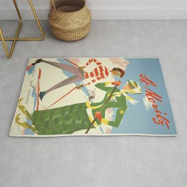 Vintage poster - St. Moritz Area & Throw Rug