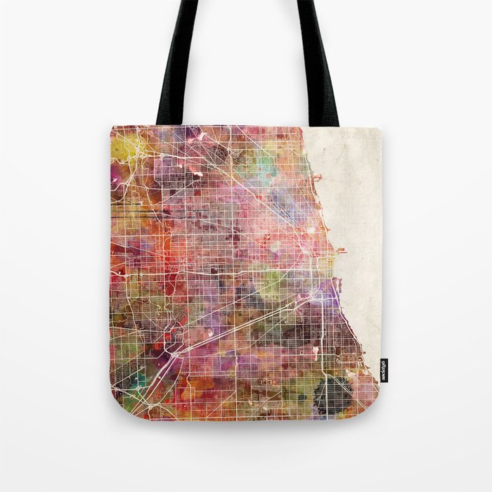 Chicago map Tote Bag