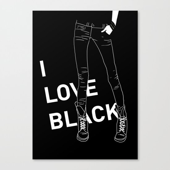 I love black Canvas Print