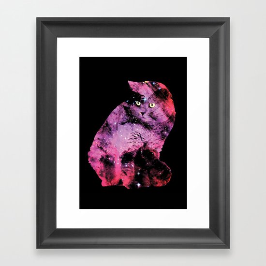 Celestial Cat - The British Shorthair & The Pelican Nebula Framed Art Print