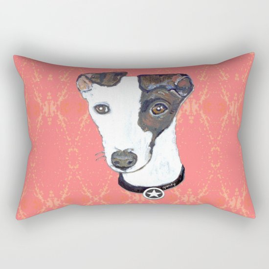 Greyhound Portrait Rectangular Pillow