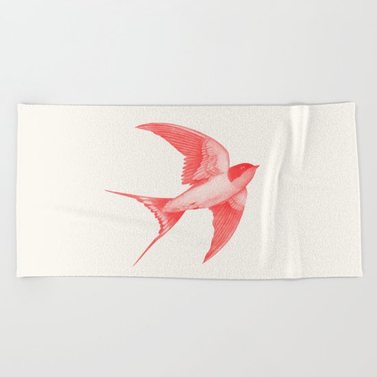 Barn Swallow (red) Beach Towel
