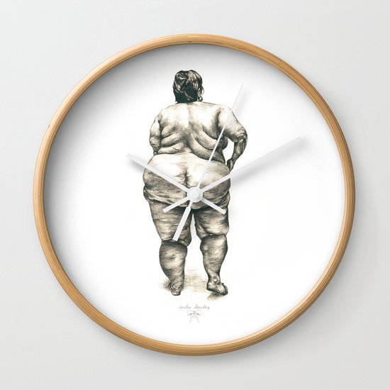 mujer en la ducha Wall Clock