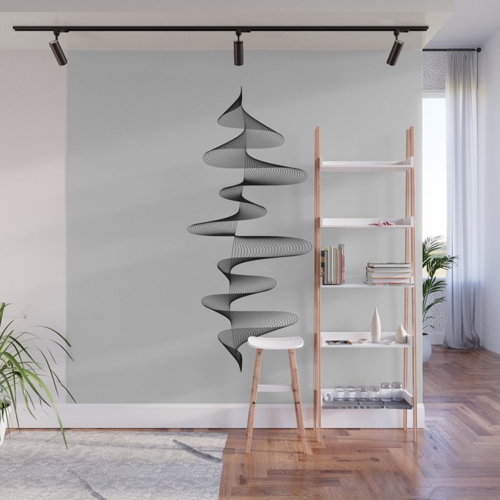 Abstract 80s Soundwave Art Music Audio Black And White Musical Design Home Wall Bedroom Decor Art Pr Wall Mural By Themotivatedtype Society6