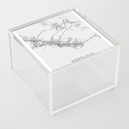 Honolulu Hawaii city map Acrylic Box