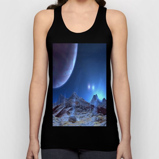 Extraterrestrial Landscape : Galaxy Planet Blue Unisex Tank Top