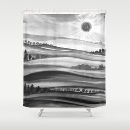 Black and white landscape 3 Shower Curtain