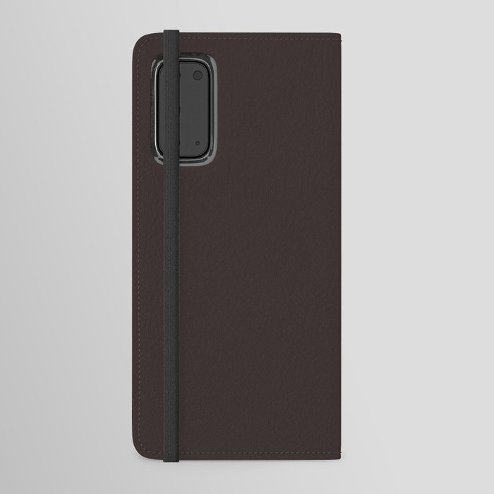 Dark Gray Brown Solid Color Pantone Chocolate Torte 19-1109 TCX Shades of Black Hues Android Wallet Case