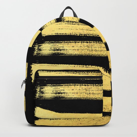Sochie - black gold minimal black and white modern retro bold dramatic cell phone iphone case trendy Backpack