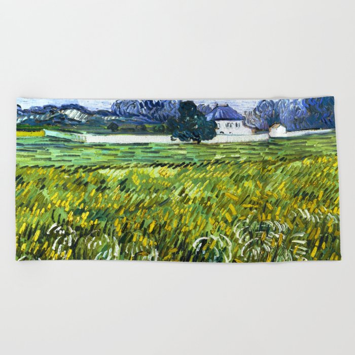 Vincent van Gogh "House at Auvers" Beach Towel by Alexandra_Arts Society6