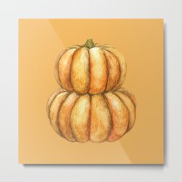 Pumpkins Watercolor Metal Print