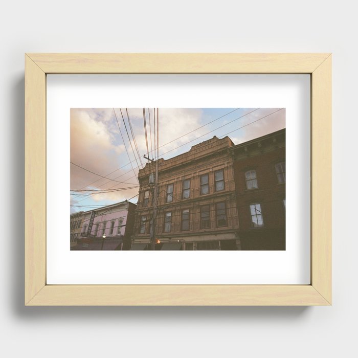 Saugerties at Sunset Recessed Framed Print