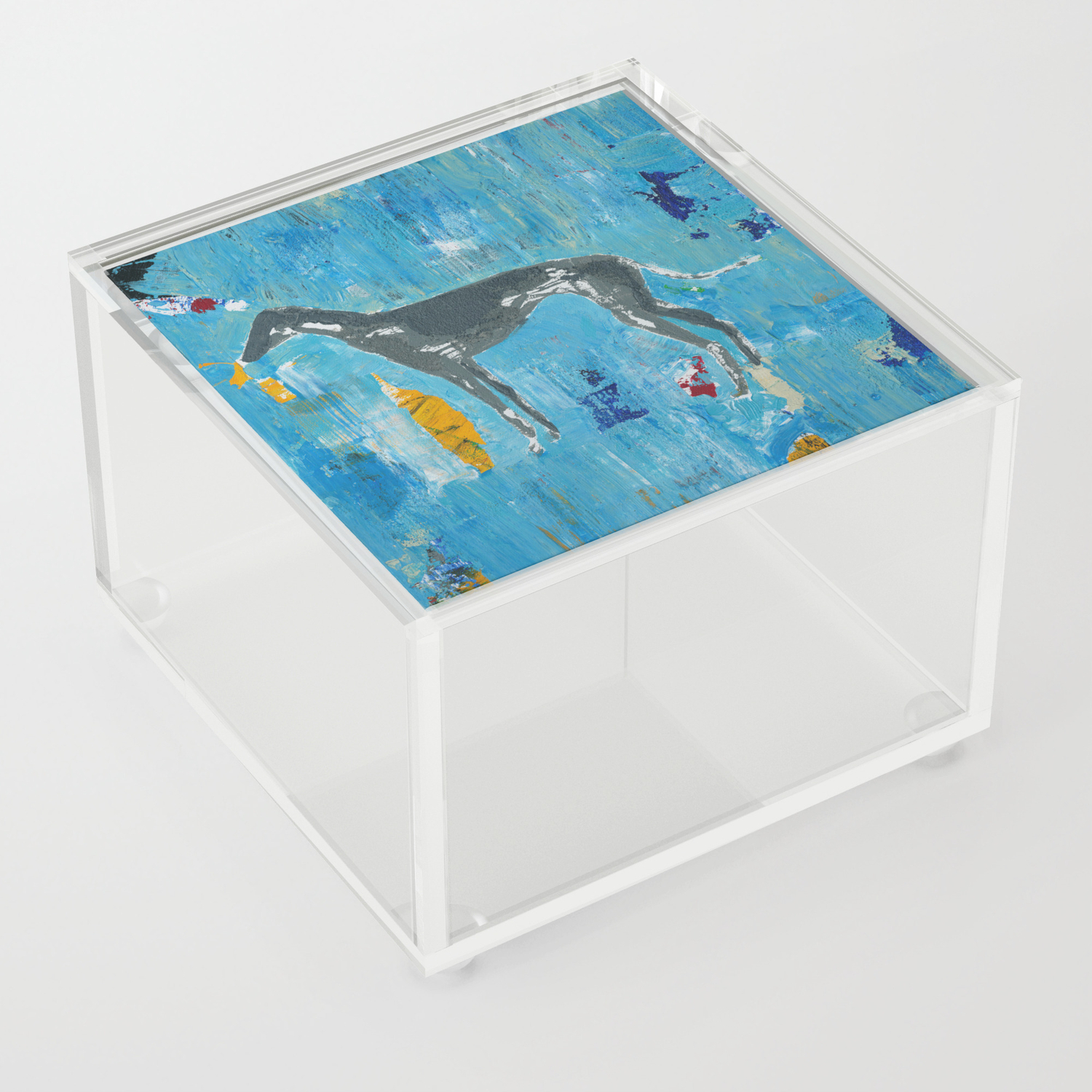 Greyhound Dog Abstract Painting Acrylic Box By Shawnmcnulty Society6