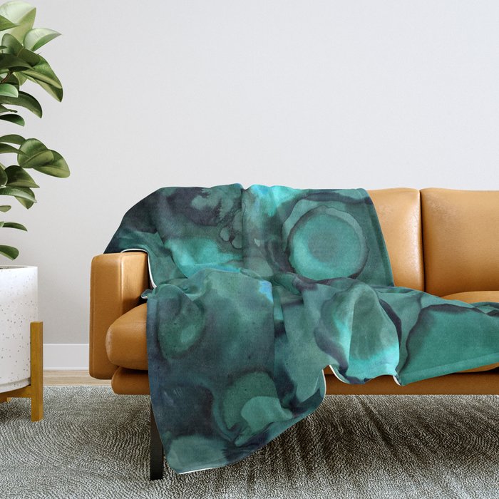 Ebb and Flow - Emerald Throw Blanket
