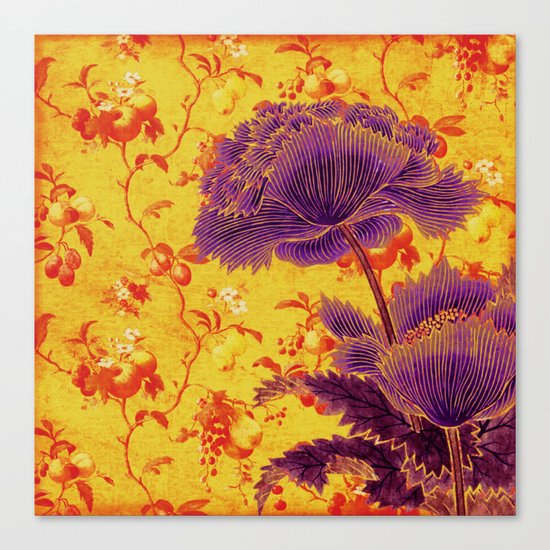floral chinoiserie Canvas Print