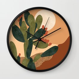 Prickly Pear Cactus Wall Clock