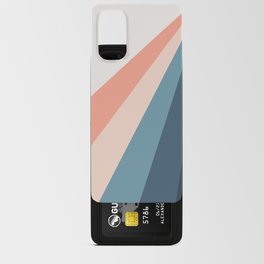 Pink and blue diagonal retro stripes Android Card Case