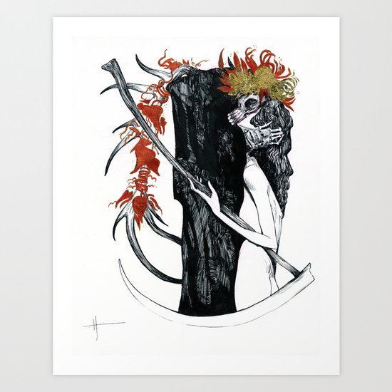 Death & their maiden Art Print