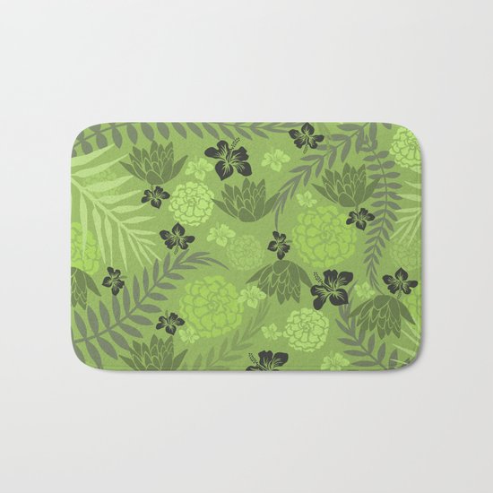 Greenery Floral Bath Mat