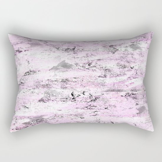 Pink and Grey Abstract Rectangular Pillow