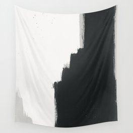 Beige Black and White Abstract Painting Wall Tapestry