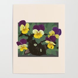 Pansy Cat Poster