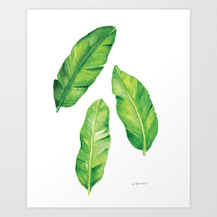 Banana Leaves Art Print by Lala Bower | Society6