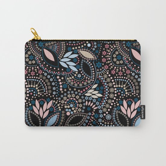 Abstract pattern with beads on black Carry-All Pouch