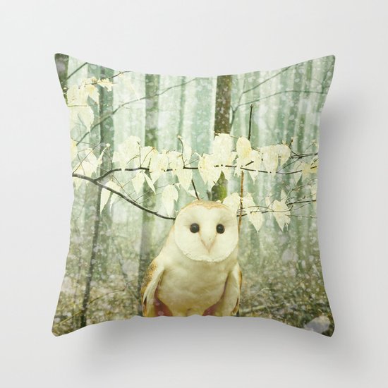 Winter Owl Throw Pillow