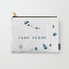 Islands: Watercolor Map of Cabo Verde Carry-All Pouch | Wanderlust, Map, Watercolor, Artmap, Travelling, Giftfortravelers, Travel, Capeverdean, Monochrome, Coastal 