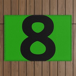 Number 8 (Black & Green) Outdoor Rug