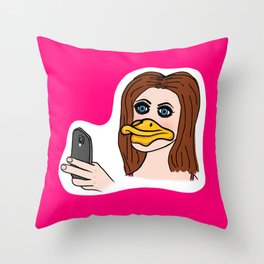 Duck Face! Throw Pillow