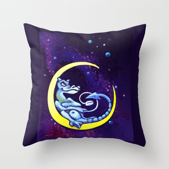 Midnight Surfer Throw Pillow