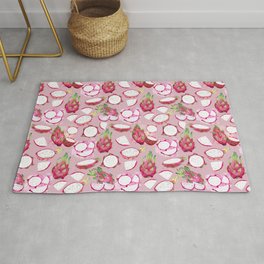 Dragonfruits Watercolor Area & Throw Rug