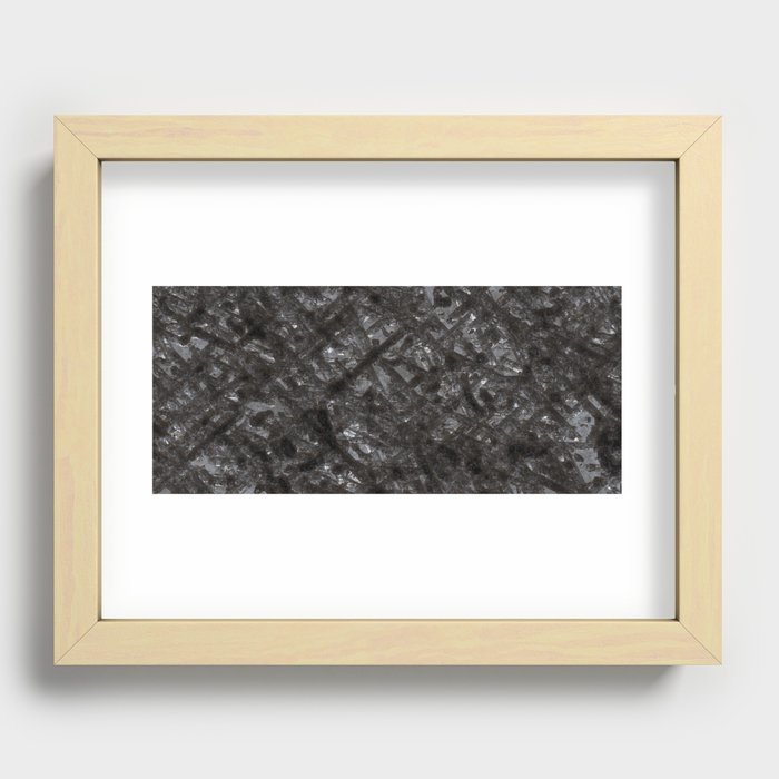 Grunge grey metal panel Recessed Framed Print