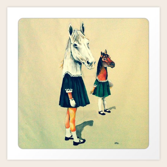 Scholar Horses Art Print