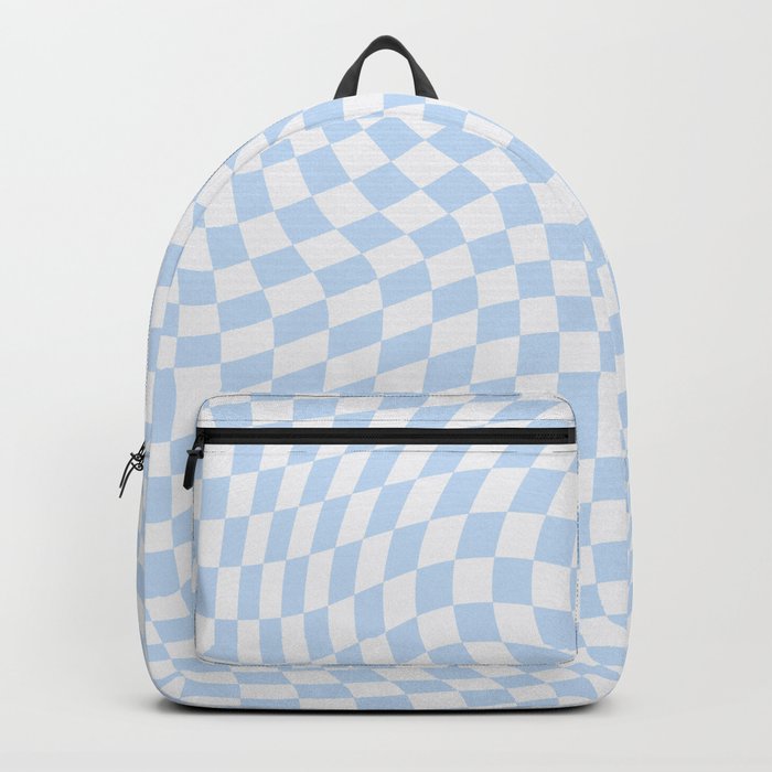 Light Blue Swirled Checker Wrap Backpack