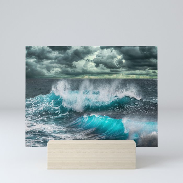 Turquoise Sea and Clouds Mini Art Print