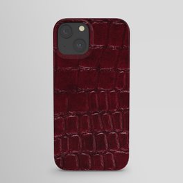 Maroon snake leather cloth imitation iPhone Case