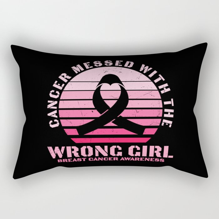 Cancer Messed With The Wrong Girl Rectangular Pillow