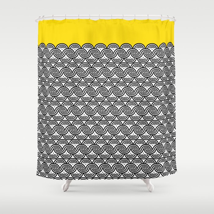 Great Half Black And White Block Print With Sunny Yellow Accent